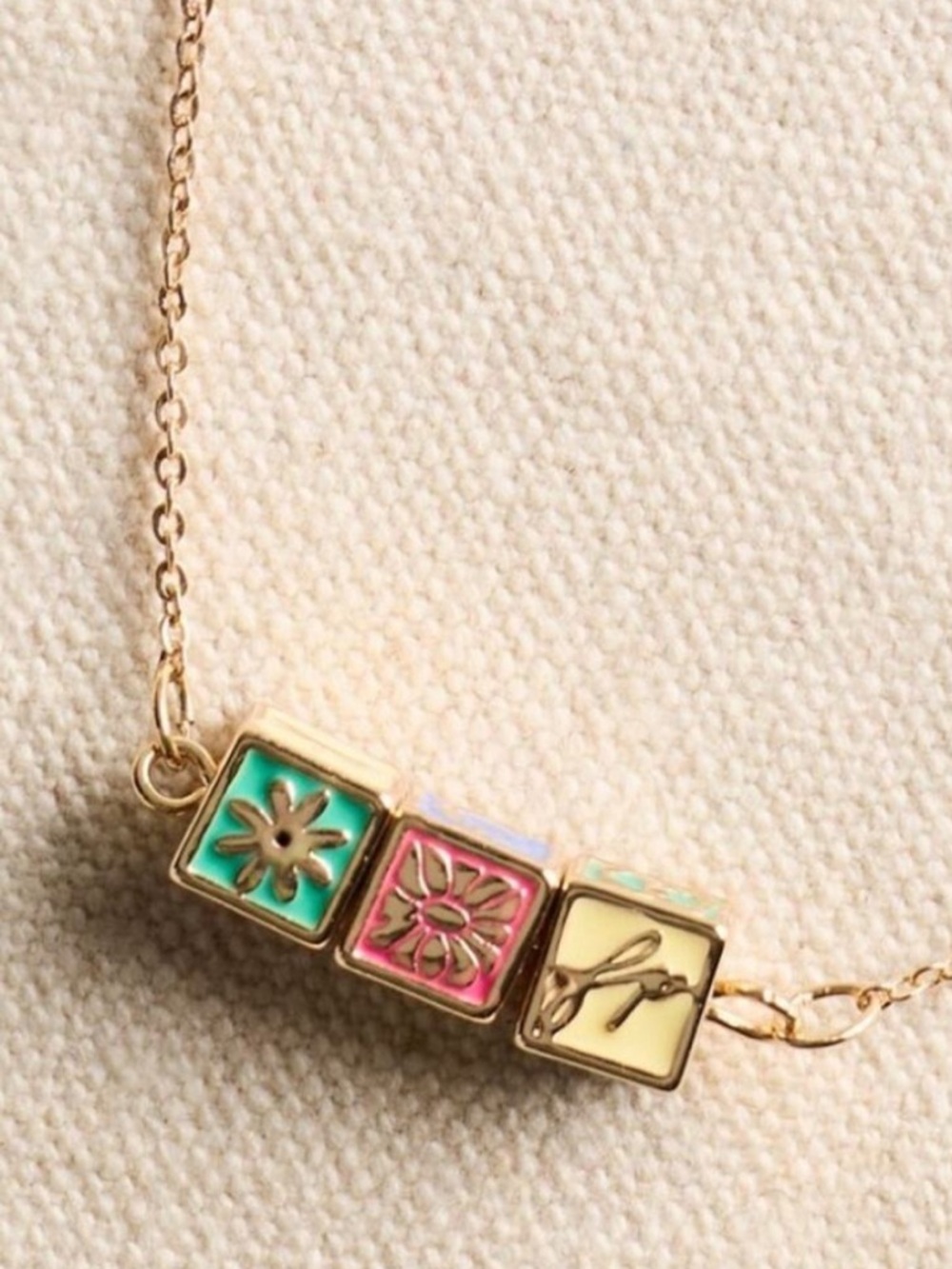 Free People FP Signature Spinner Necklace in Gold 16”-19” Pink Green Blue Cream